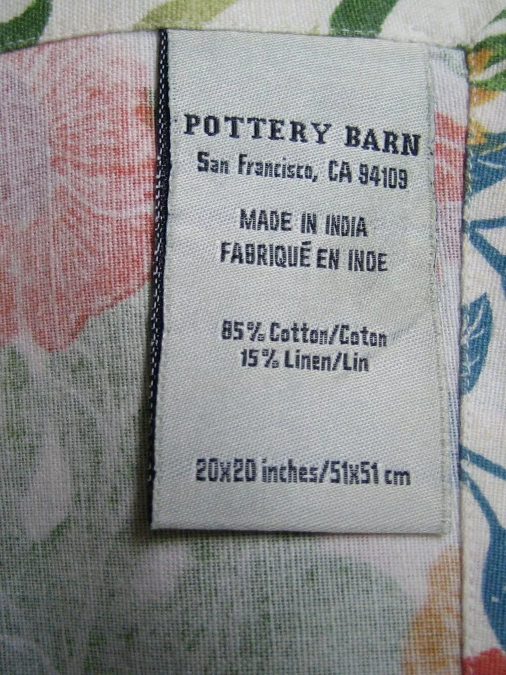 Pottery Barn Table linen Set. 11 Pc. Summer Floral, Linen/Cotton.